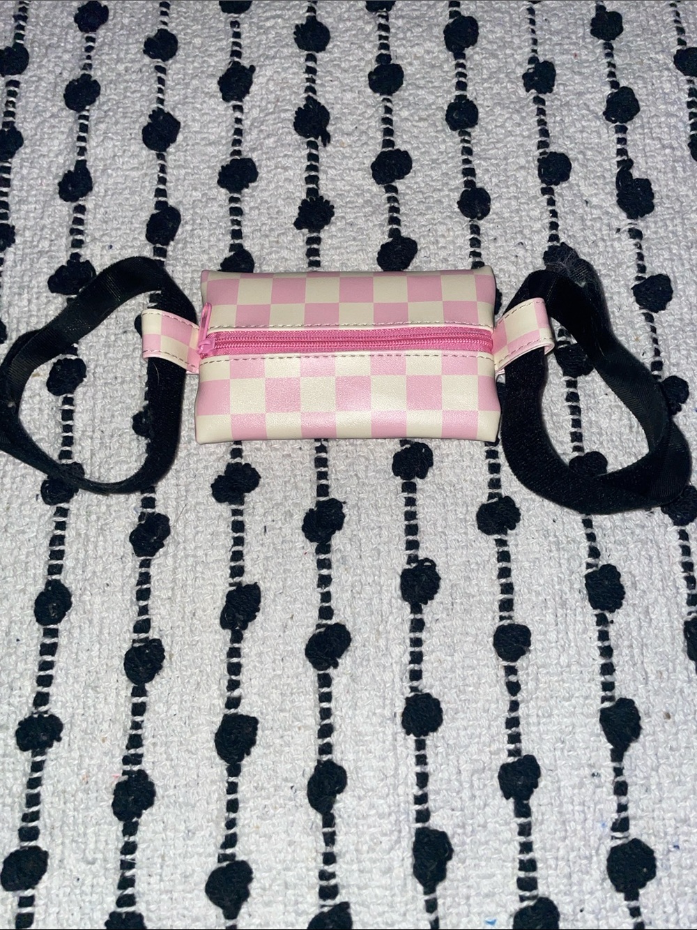 Pink & White Checkerboard Belt Bag